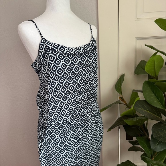 LOFT White and Blue Jumpsuit with Spaghetti Straps - Picture 4 of 8